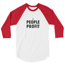 Load image into Gallery viewer, People over Profit 3/4 sleeve raglan shirt