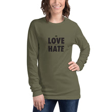 Load image into Gallery viewer, Love over Hate Unisex Long Sleeve Tee
