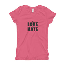 Load image into Gallery viewer, Love over Hate Girl's T-Shirt