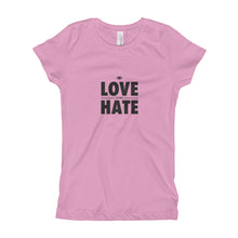 Load image into Gallery viewer, Love over Hate Girl's T-Shirt