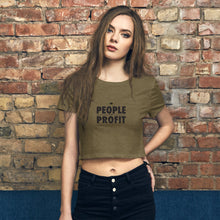 Load image into Gallery viewer, People over Profit Women’s Crop Tee