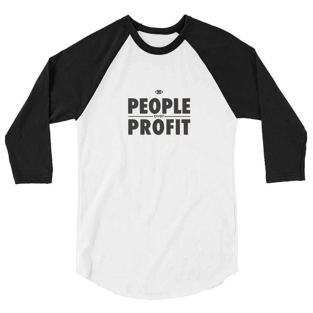 People over Profit 3/4 sleeve raglan shirt