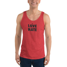 Load image into Gallery viewer, Love over Hate Unisex Tank Top
