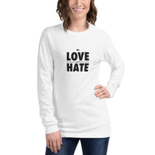 Load image into Gallery viewer, Love over Hate Unisex Long Sleeve Tee
