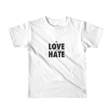 Load image into Gallery viewer, Love over Hate Short sleeve kids t-shirt
