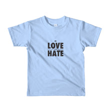 Load image into Gallery viewer, Love over Hate Short sleeve kids t-shirt
