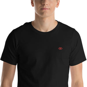 Tenth Gate Embroidered Black W Red Unisex t-shirt